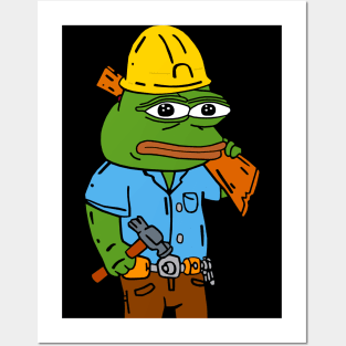 Construction Worker Pepe Handyman Posters and Art